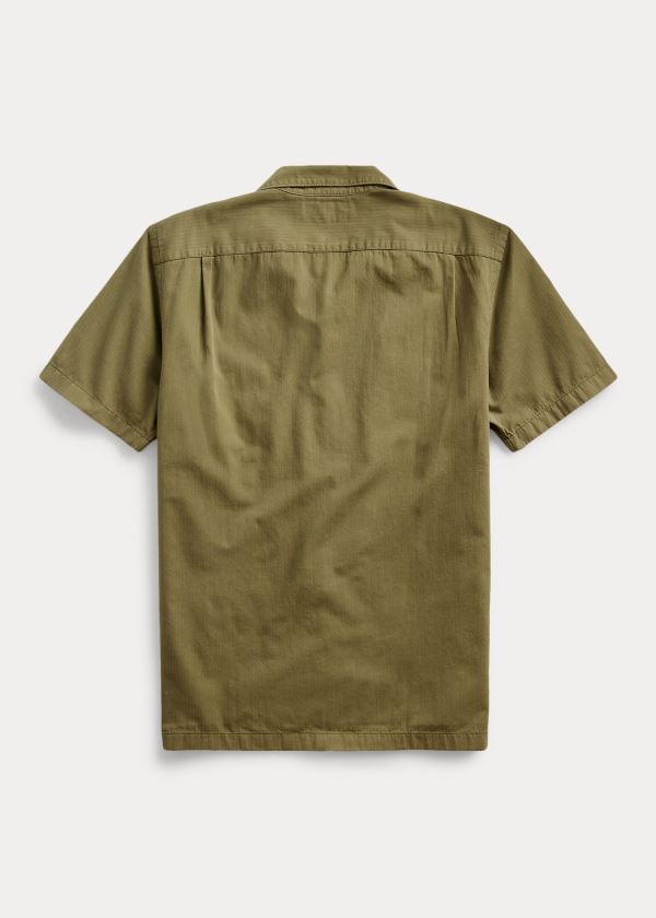 Men's Ralph Lauren Herringbone Twill Camp Shirts | 860792ANG